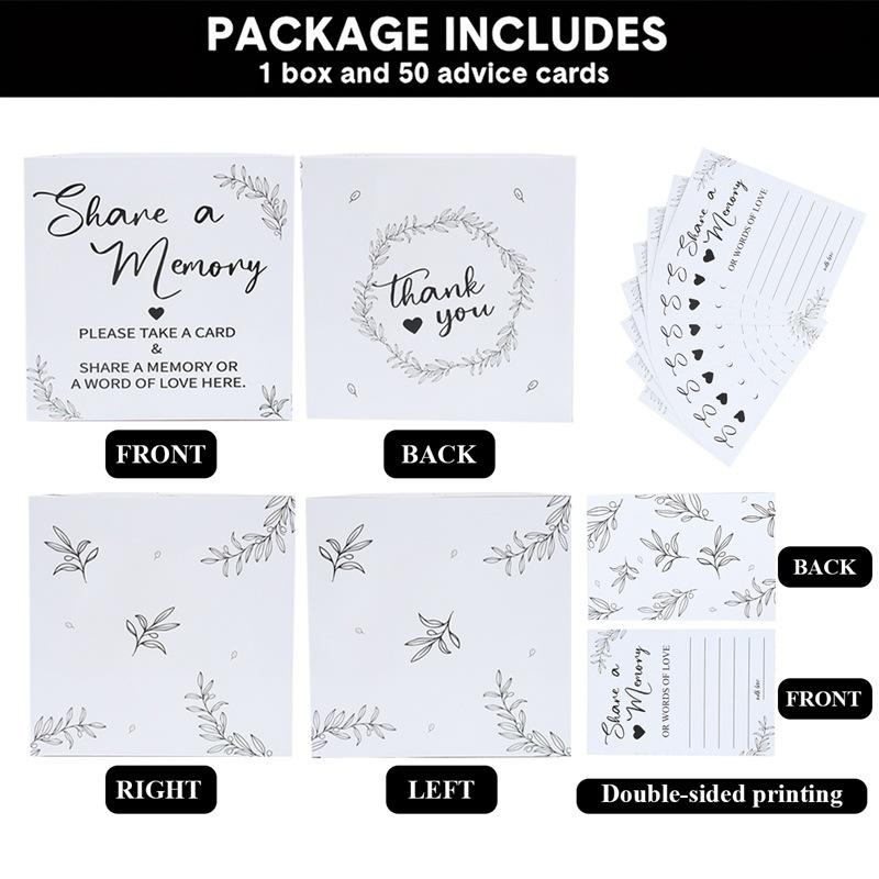 WTEMPO Festive Party Gift Boxes with Cards Writable and Graffiable White Wedding/Bridal Shower/Proposal Cards Boxes, DIY Foldable Universal Vote Boxes