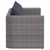 vidaXL 3-tlg. Garten-Sofagarnitur mit Kissen Grau Poly Rattan