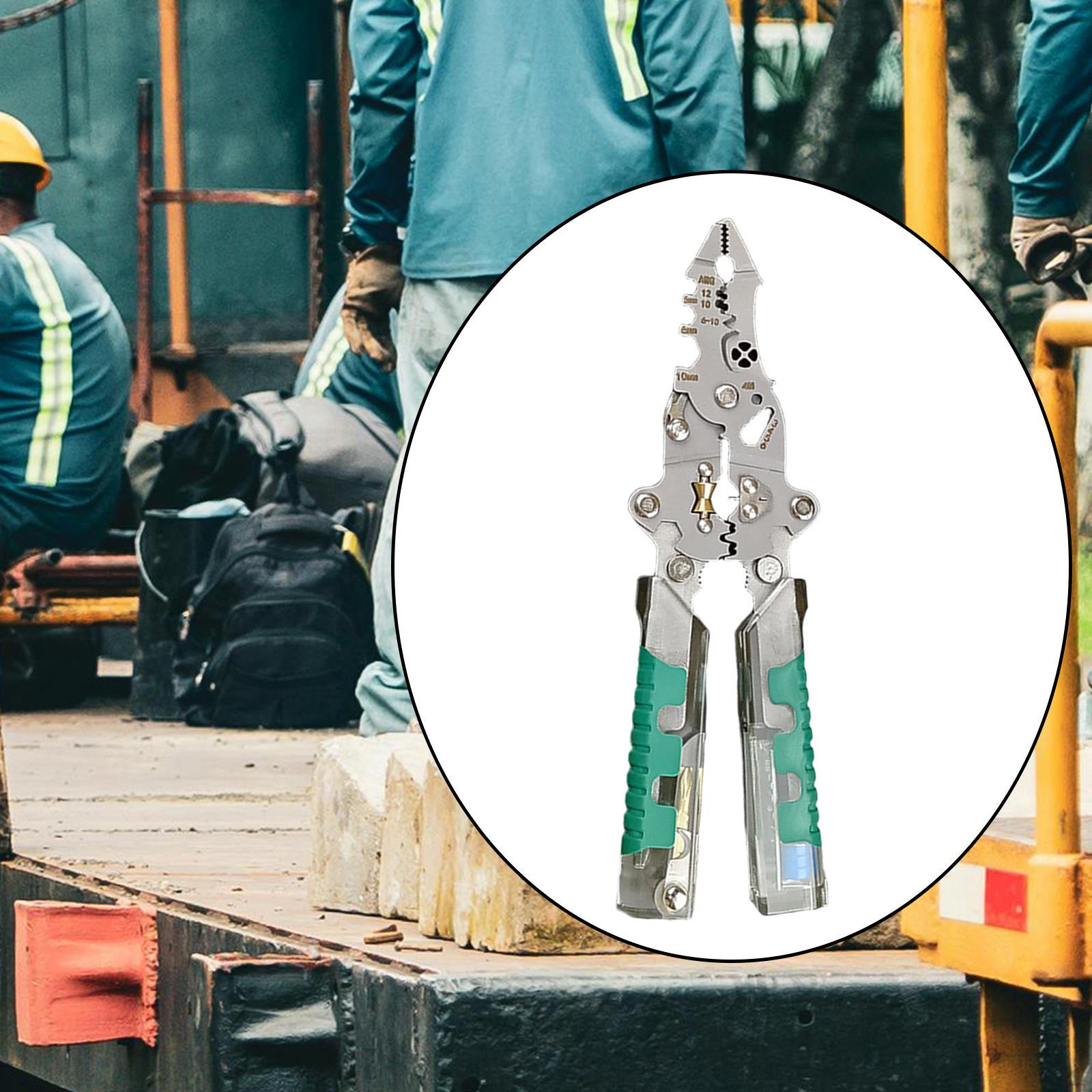 

Multifunctional Stripping Tool, Cable Cutting Professional Wire Crimping Tool for Clamping, 21.8cm