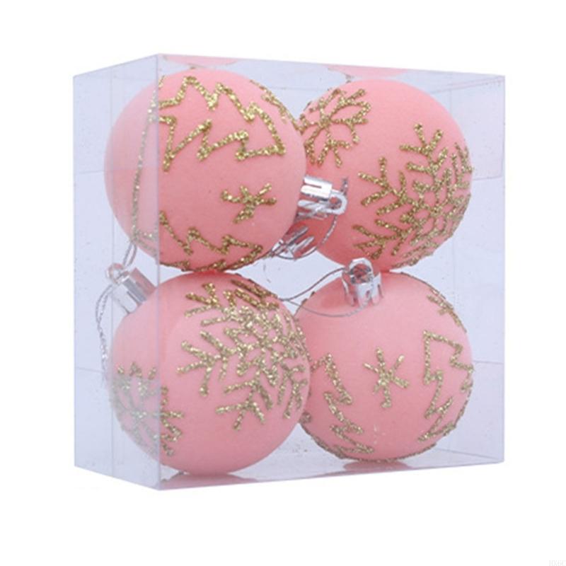 4Pcs Christmas Baubles Shatterproof Christmas Ball Hangings Ornament For Tree Wedding Winter Holiday Decoration HX6C