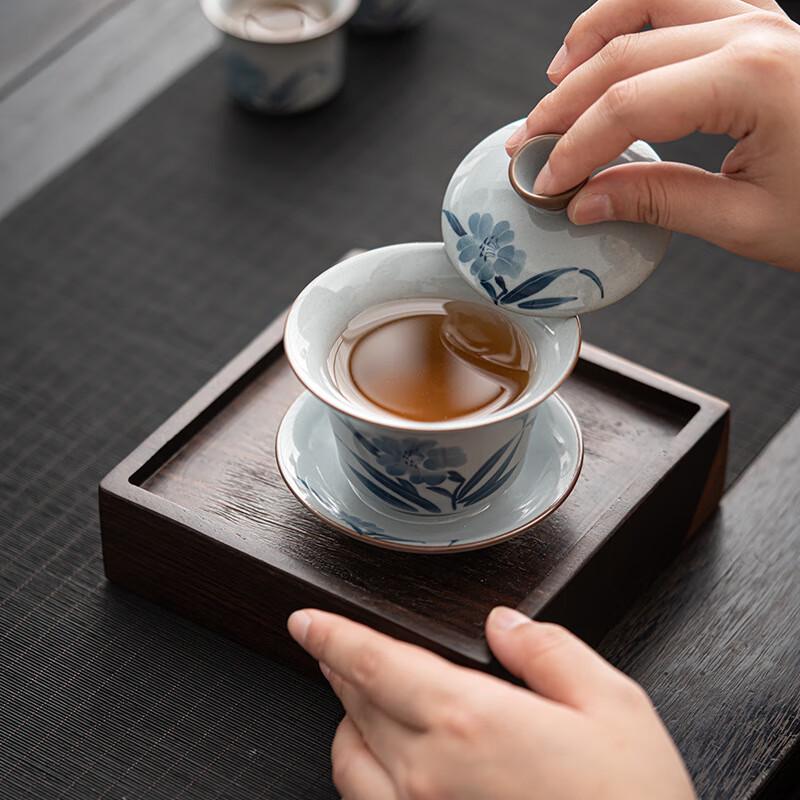 Hand-painted Blue and White Kung Fu Tea Set