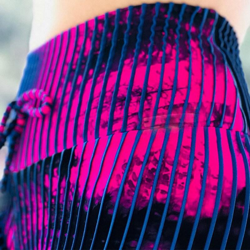 Leggings Deportivos de Capa Base para Fitness con Estampado de Líneas Abstractas Pantalones de Yoga Sexy de Cintura Alta Levanta Glúteos