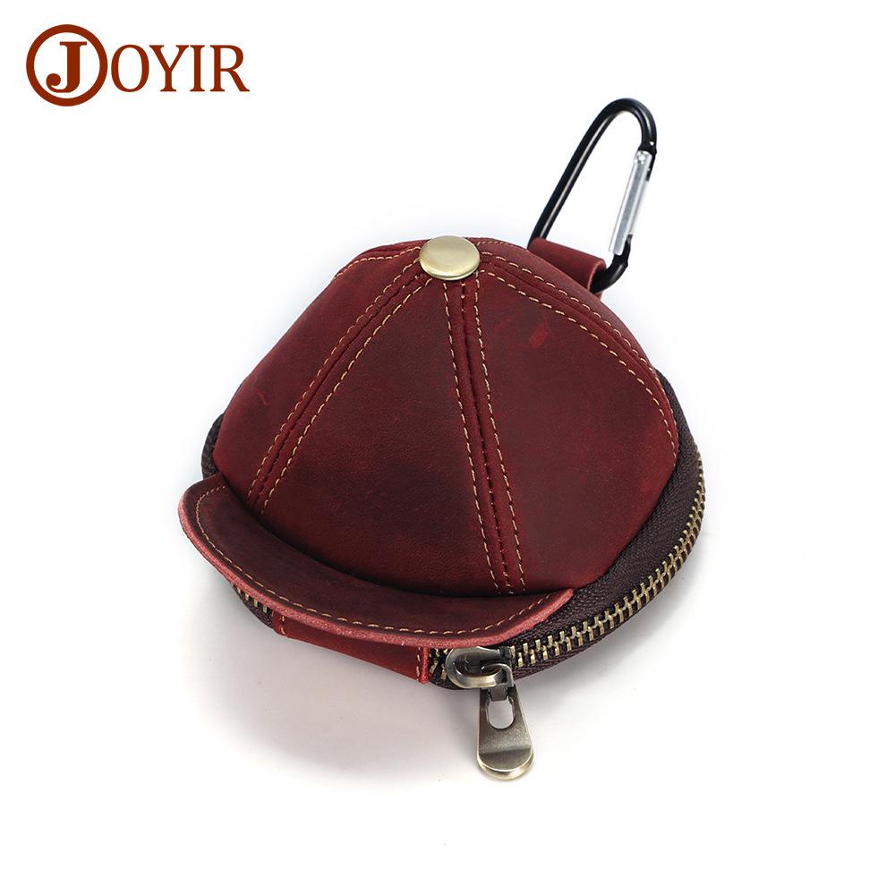 

Корейский стиль кошелек для монет и ключница из натуральной кожи - Кошелек из воловьей кожи Crazy Horse в форме шляпы