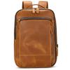 Retro Backpack Double Zipper Main Bag Leather Backpack Large Capacity Mad Horse Leather Outdoor Travel Bag Leisure Computer Bag