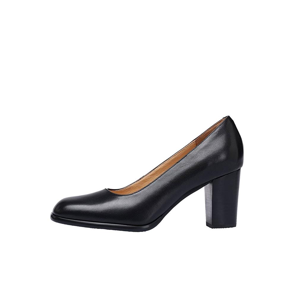 Krazing Pot Cow Skin Round Toe High Heels Summer Shoes Big Size 41 Women Modern Pumps