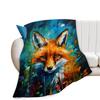 Family Giraffe Hand Drawn Black Background Flannel BlanketCute Animal Sketch Text Print Soft Throw for Bedroom Sofa Casual Home
