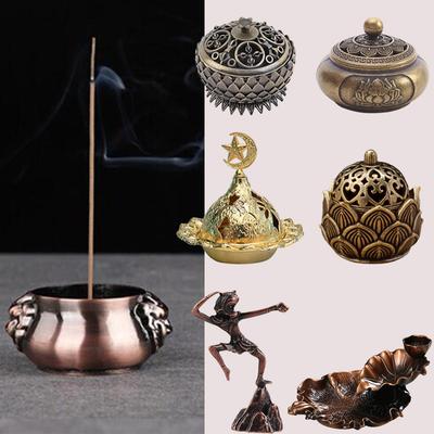 Multiple Style Incense Burner Stick Holder Buddhism Lotus Line Incense Plate Sandalwood Coil Base Temples Yoga Studio Home Decor