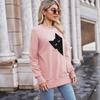 2025 New Round Neck Long Sleeve Ladies' Tops Solid Color Kitten Print Casual Joker Pullover