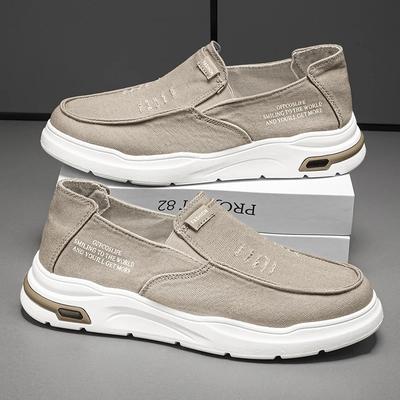 Zapatos de hombre, zapatos de lona de verano, transpirables, cómodos, para exteriores, zapatillas para caminar, mocasines clásicos para hombres