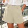 Damen High Waist Lässige Lockere Passform Gerade Bein Shorts mit Taschen Leichte Bequeme Sommer Unterteile