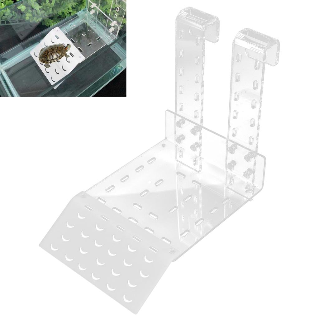 Turtle Basking Platform Large Size Acrylic Transparent Tortoise Resting Terrace for Aquarium Fish