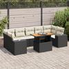 VidaXL Garden Lounge Set 8 Pcs with Cushions Black Braided Resin 3327346