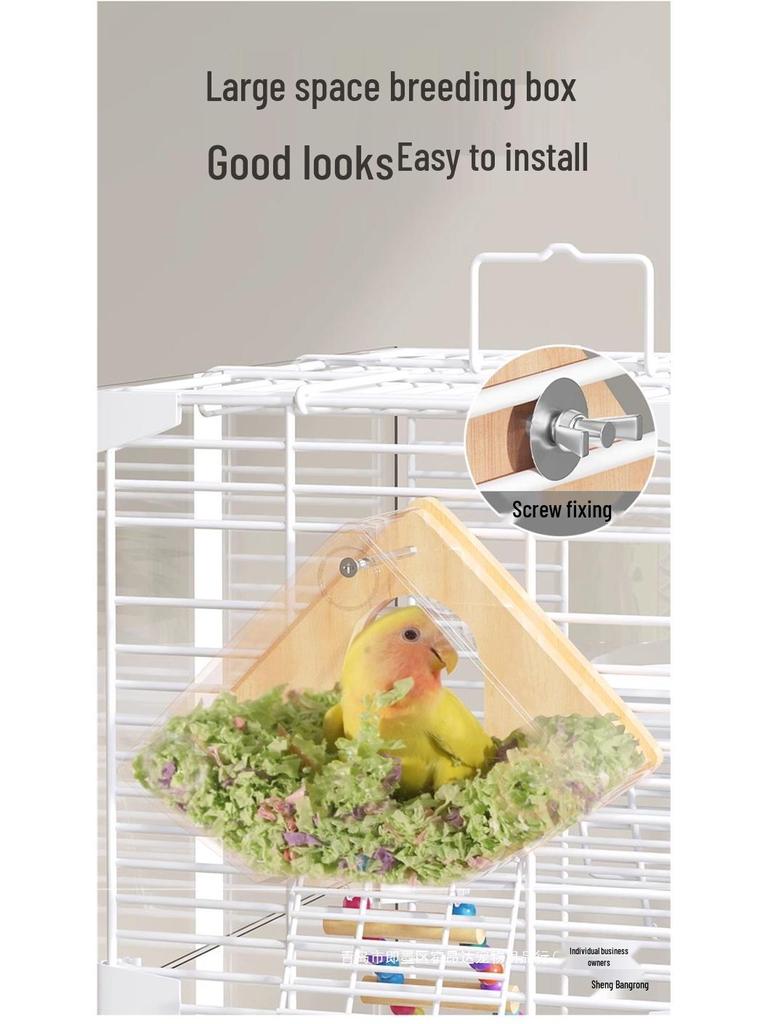 Luxury Birdcage with Breeding Box for Parrots and Budgies - Large Aviary for Cockatiels, Mynas, and More