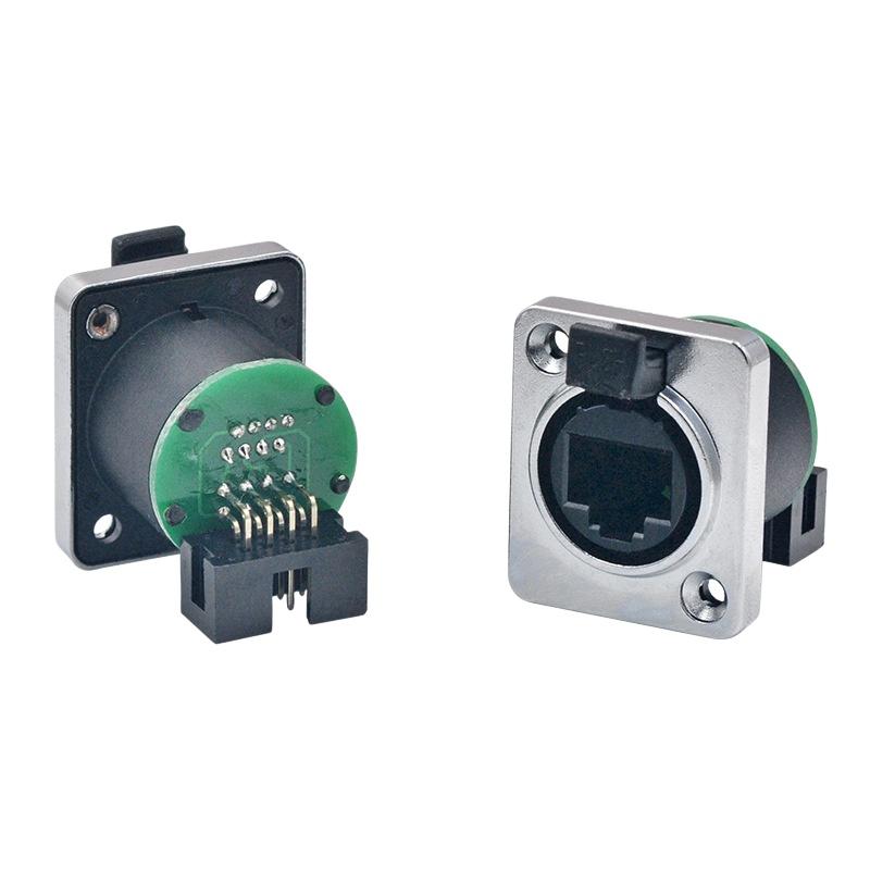 NE8FDE NE8FDP RJ45 Panel Mount D Type Connector 8P8C 1Pcs Ethernet Adapter for Telecom Network Maintenance Work