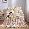 Tea Cats Flannel Blanket Warm Soft Halloween Christmas Couch Warm Cozy Decorative Decor Gift for All Season