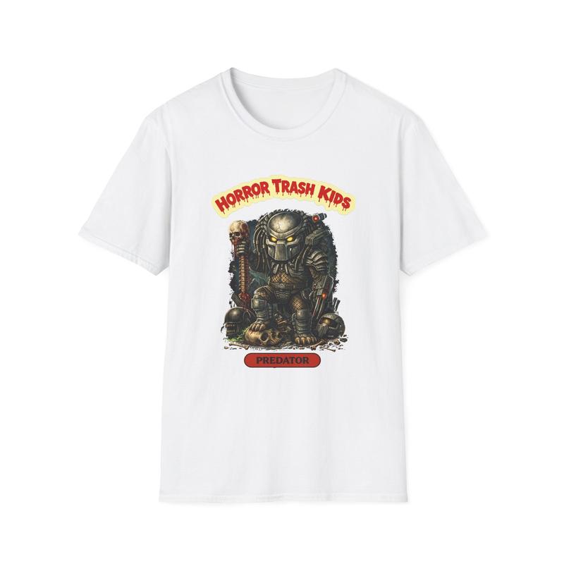 Horror Trash Predator Unisex T-Shirt| Retro Monster Illustration Graphic Tee S