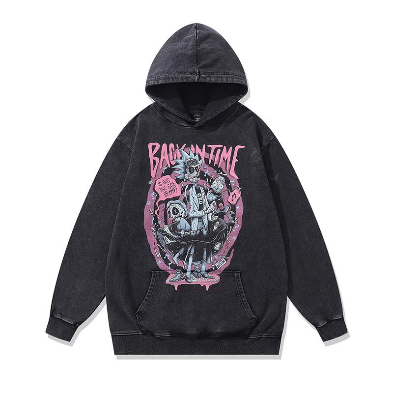 Amerikanischer Retro Fried Color Kapuzenpullover Billie Digitaler Direktdruck Gewaschener Reiner Baumwoll-Hoodie Herren