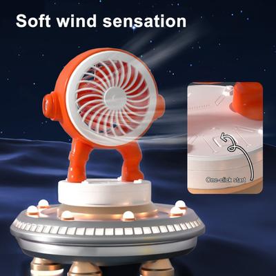 Astronaut Desk Fan 500mAh USB Rechargeable Summer Cooling Fan Quiet Portable Office Bedroom Outdoor Travel Mini Personal Fan