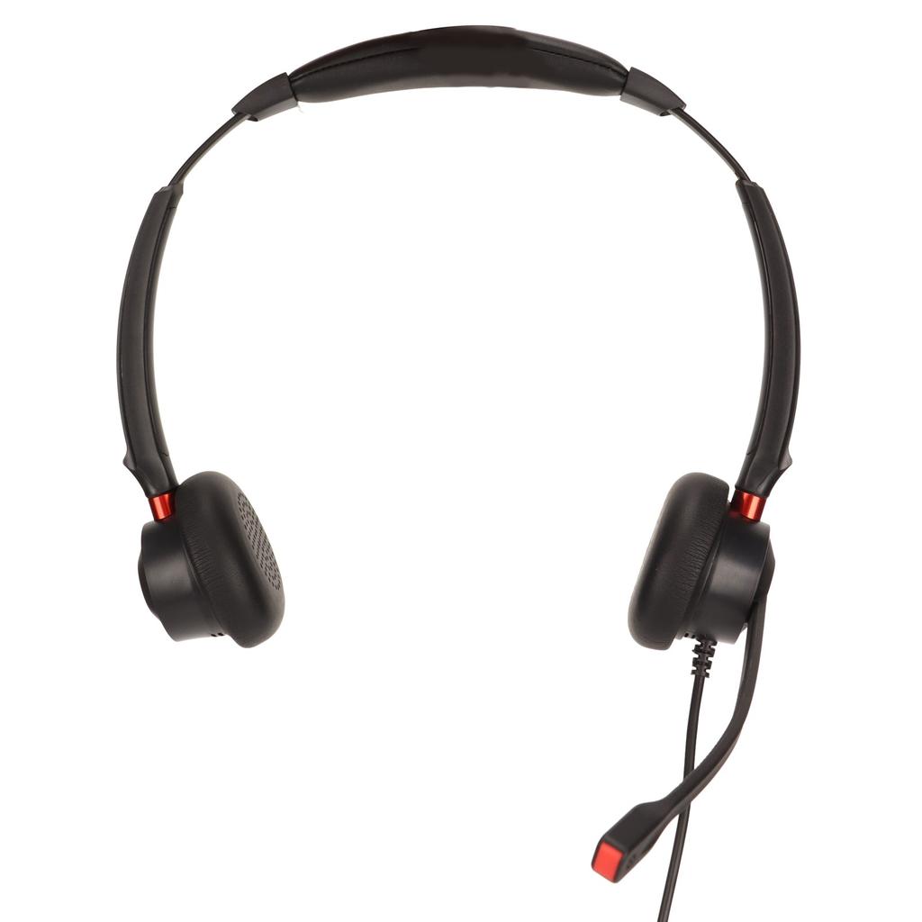 Office Headset Dual Ear ENC Active Noise Reduction Volume Adjustable Mute Control USB Plug