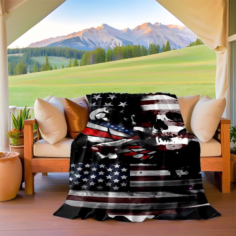 1pc Artistic American Flag blanket, al season lightweigh Poster blanket home office outdoor nap multifunc Poster blanketional blanket
