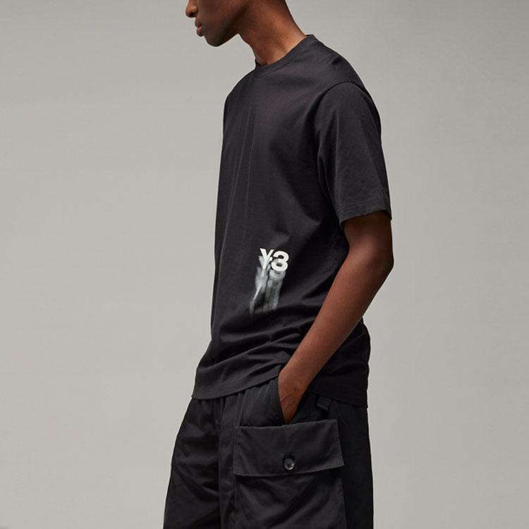 Y-3 Grafisches Kurzarm-T-Shirt Schwarz Unisex Streetwear IZ3124