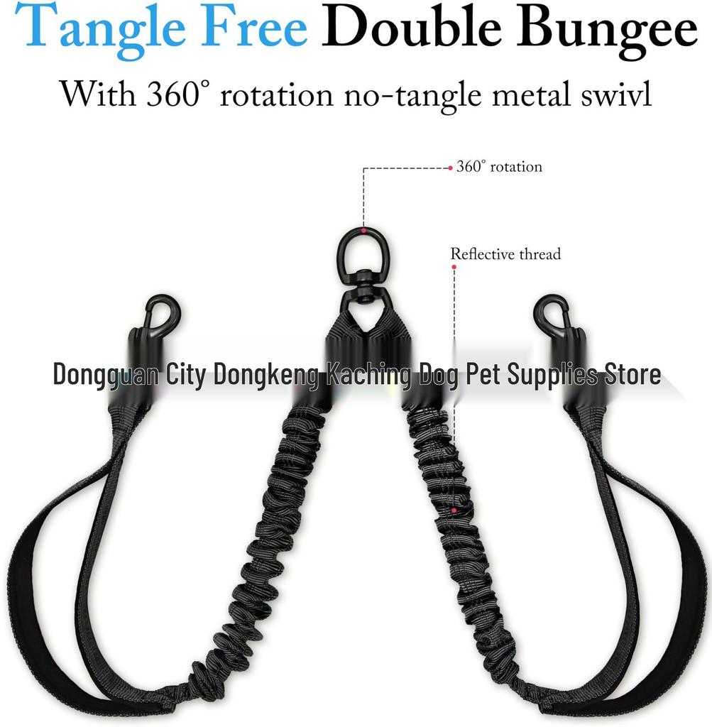 Dual-Head Retractable Luminous Anti-Tangle Dog Leash
