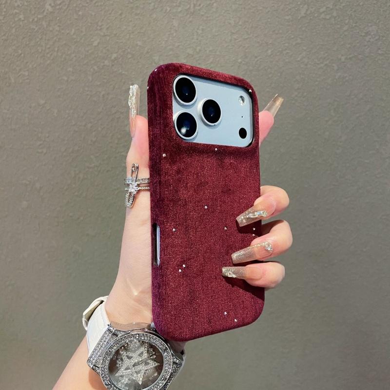 Luxury Velvet Sparkling Diamond Phone Case IPhone 17 Air 16 15 14 13 12 Pro Max Advanced Gift Shockproof Protective Back Cover