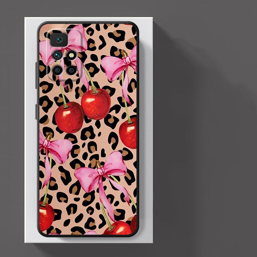 Leopard Cherry Funda Phone Cover Case for Xiaomi Redmi K40 K80 Pro A4 A3 A1 A2 Plus 12C A5 13C 14C 10 9