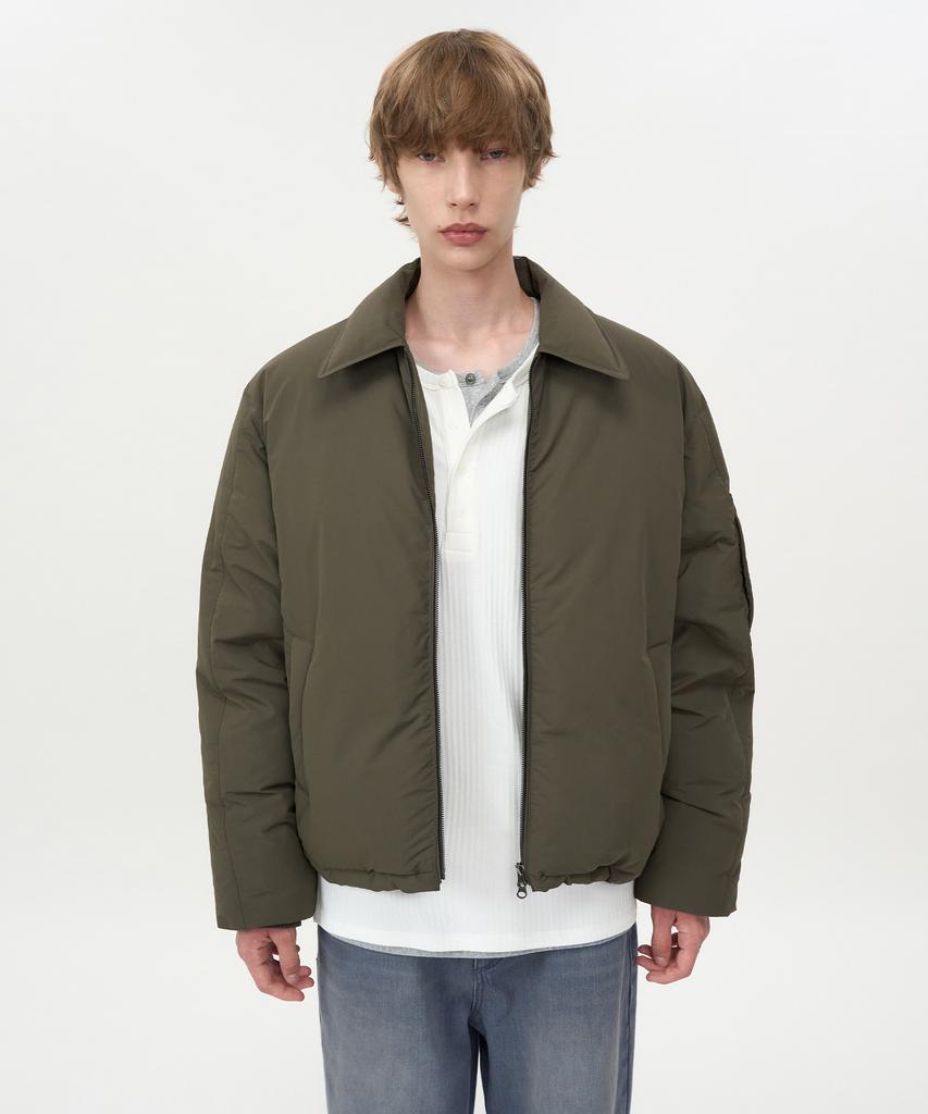 Insilence Collar Flight Down Puffer Khaki