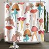 Tenda da doccia arcobaleno vintage anni '70 senza cornice, Fungo Luna Hippie Fiore Sole Luna Farfalla Botanico Vintage, Arredamento Bagno