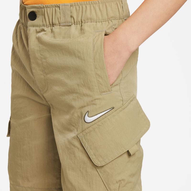 Nike Outdoor Play Logo Embellished Cargo Shorts for Kids Kids Bottoms Olive-Green FB1326-276