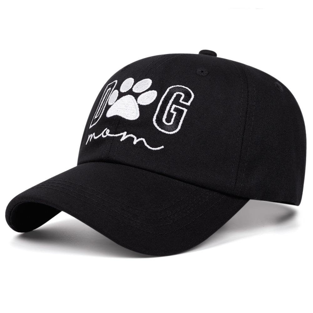 Dog Mom Embroidered Baseball Cap Cotton Cap Casual Hip Hop Dad Hat High Quality Pet Footprint Hat Adjustable 55-59cm