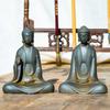 Retro Iron Buddha Statue Indoor Outdoor Zen Decorative Sculptures Simple Home Living Room Tea Room Desktop Meditation Ornament