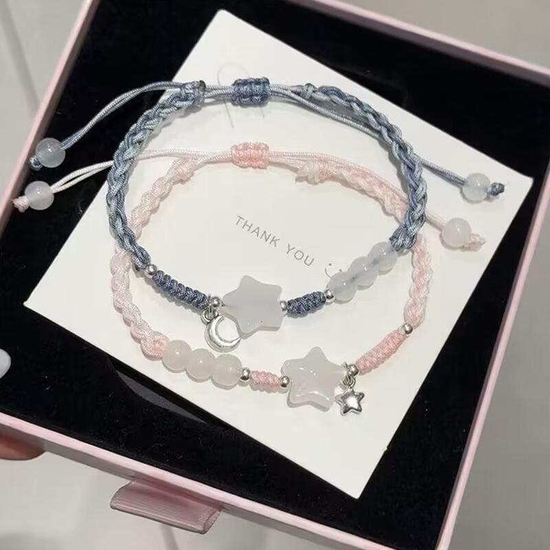 Cute Unique Stylish Couple Hand Rope For Women Men Delicate Chinese Style Star Hand Woven Bracelet Jewelry Accessories Gifts