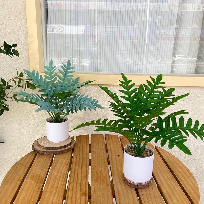 Nordic Artificial Monstera Bonsai - Small Potted Office Desk & Living Room Decor Green Plant.