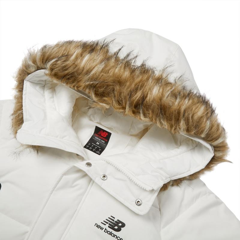 New Balance Fur Collar Warm Windproof Down Jacket Asia Sizing 'White' Men's AMJ14321-NMC