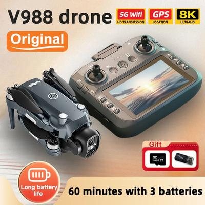 2026 V988 Drohne 4K Professionelle HD-Kamera 360° Hindernisvermeidung Bürstenloser 5G GPS Quadcopter FPV RC Drohnen Spielzeug mit Großem Bildschirm