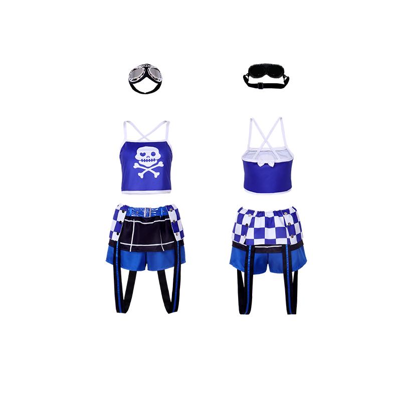 Anime Game Project Sekai Colorful Stage Cosplay Vtuber Ren Len Lolita Singer Blue Uniform Halloween Party Cosplay Dress Wig