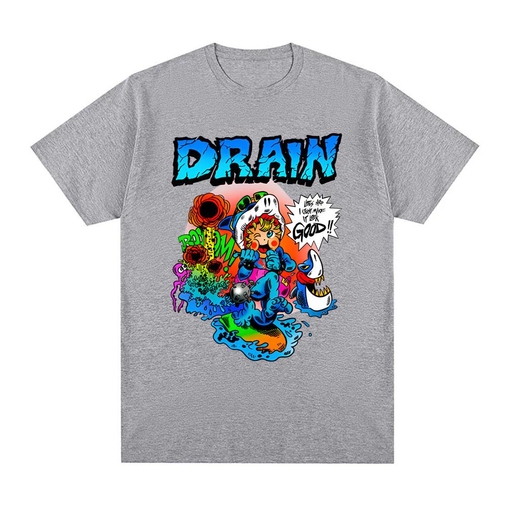 Drain Band Merchandise T-Shirt Cotton Same As Website Tee-shirt Vintage Short Sleeve Tops
