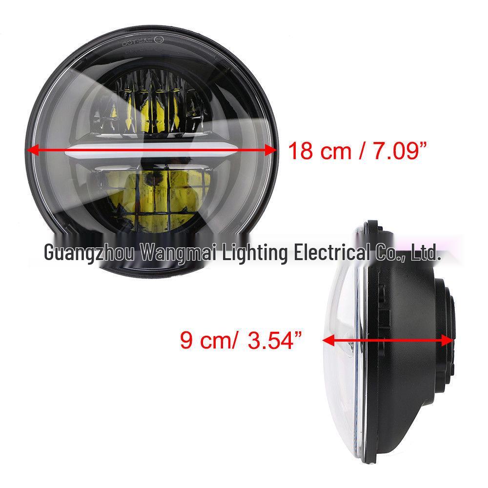 5.75-Inch LED Harley Motorcycle Headlight, 50W High/Low Beam, High Brightness