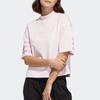 Adidas Neo Trefoil Short Sleeve Mock Neck Tee Women Tops Pink GP5470