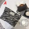 Casual and Versatile Black and White Leopard Print Makeup Washing Canvas Bagconvenient and Large Capacity