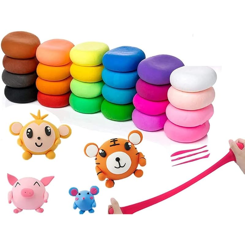 Eclet (Paquete de 12) Arcilla de Secado al Aire, Arcilla Suave de Colores para Niños, Manualidades Artísticas Creativas, Regalos Para Niños-Multicolor. No tóxico