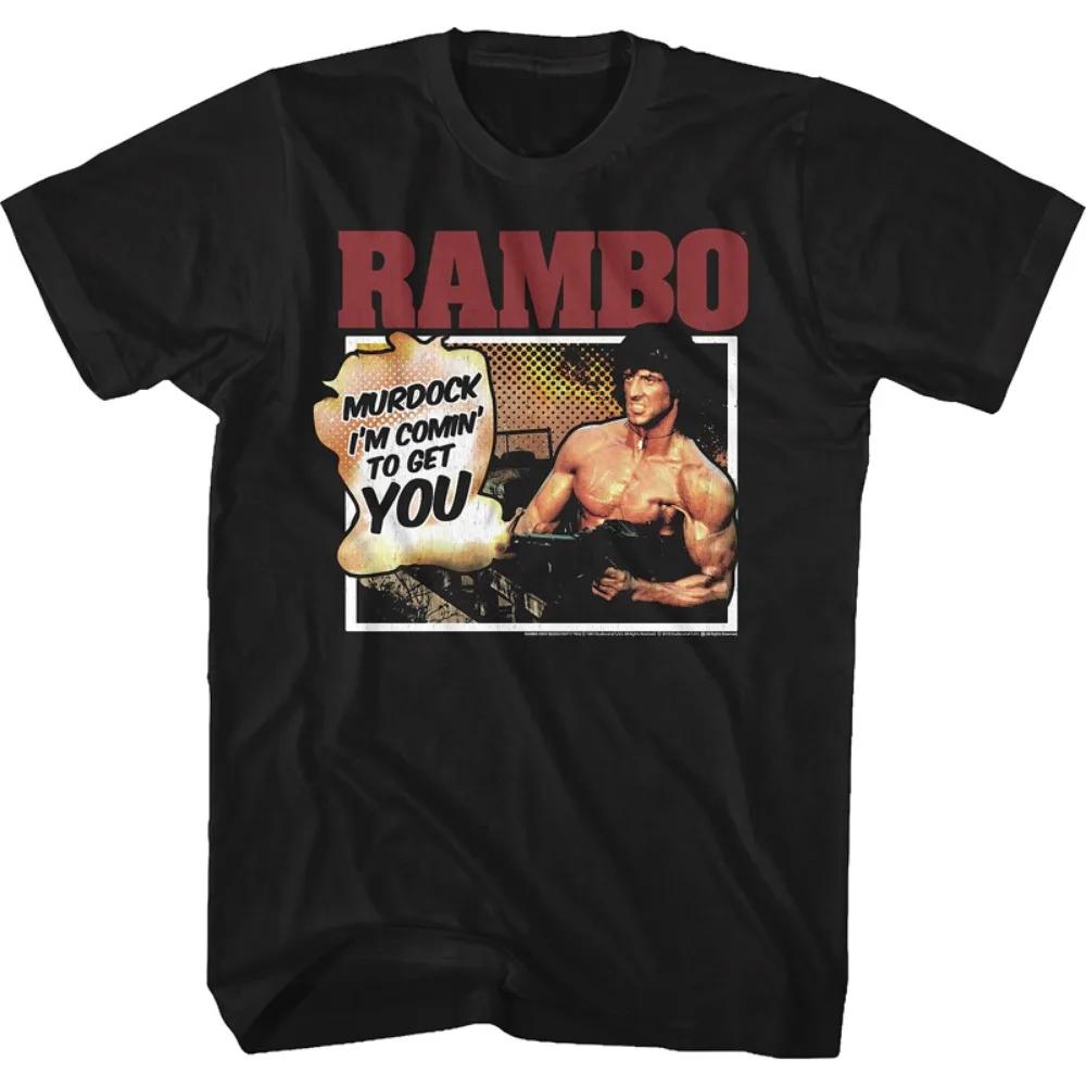 LE 1982 První krev Rambo Stallone Retro klasický film co-branded tričko Pánský a dámský hip hop street music styl