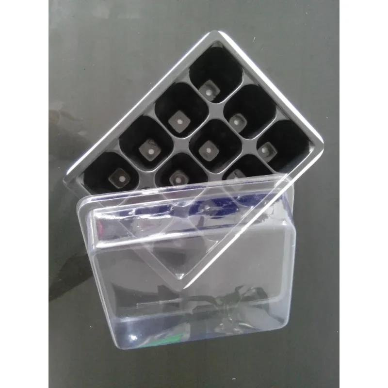 The Seedling Tray Is Sent To The Seedling Device with a Label Special Pot Nutrition Box and a Plastic Bowl Rectangular Support