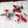 Wrought Iron Airplane Christmas Ornaments Santa Snowman Reindeer Pilot Hanging Decor Vintage Style Xmas Tree Decoration
