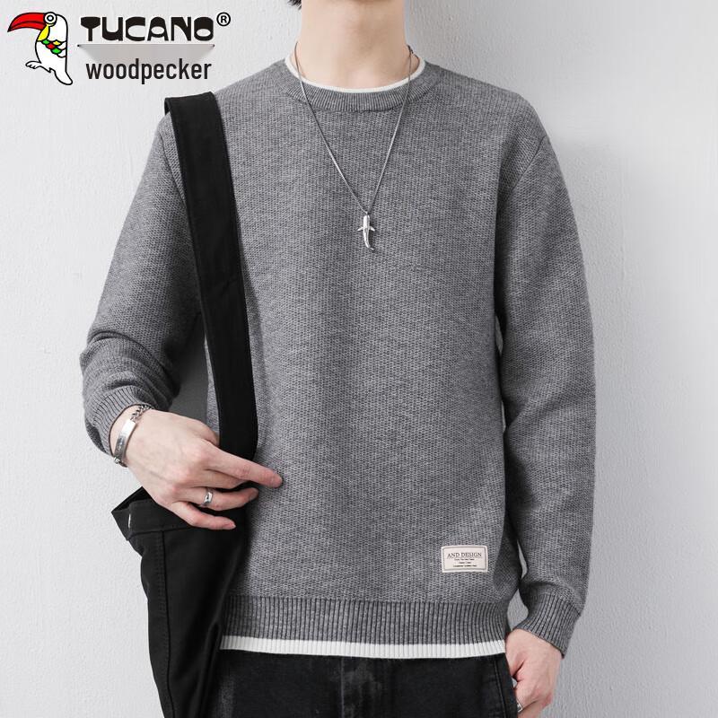 Tucano Men's Solid Color Round Neck Knit Sweater