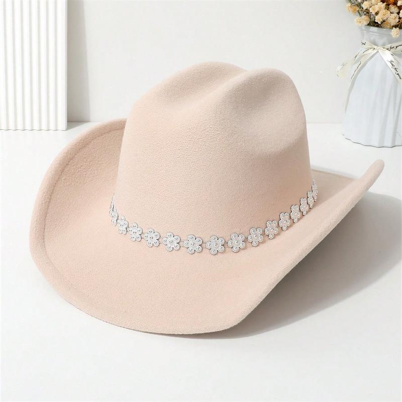 Western cowboy hat, high-quality woolen fabric, suitable for European and American festivals, parties, and stage performances, unisex, simple and