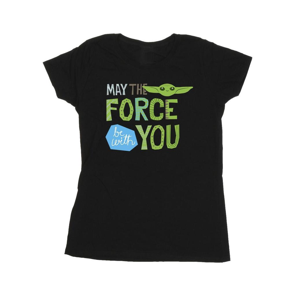STAR WARS Womens/Ladies The Mandalorian May The Force Be With You Cotton T-Shirt