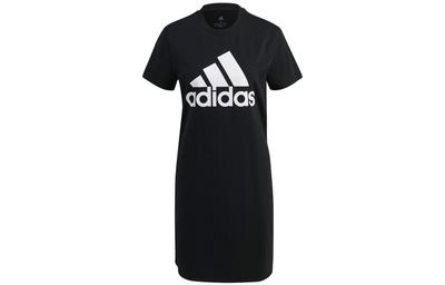 Wesentliches kurzärmeliges Kleid Damen Schwarz GM5588